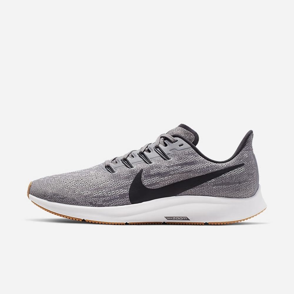 Chaussure De Running Nike Air Zoom Pegasus 36 Grise 3576-890 Gunsmoke/White/Gum Light Brown/Oil Grey Homme | BJR-72533824